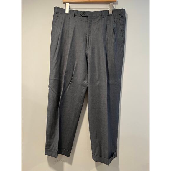 Brioni Moudi Super 150s Men's Pleated Dress Pants Gray Size 38R JP - Picture 2 of 14